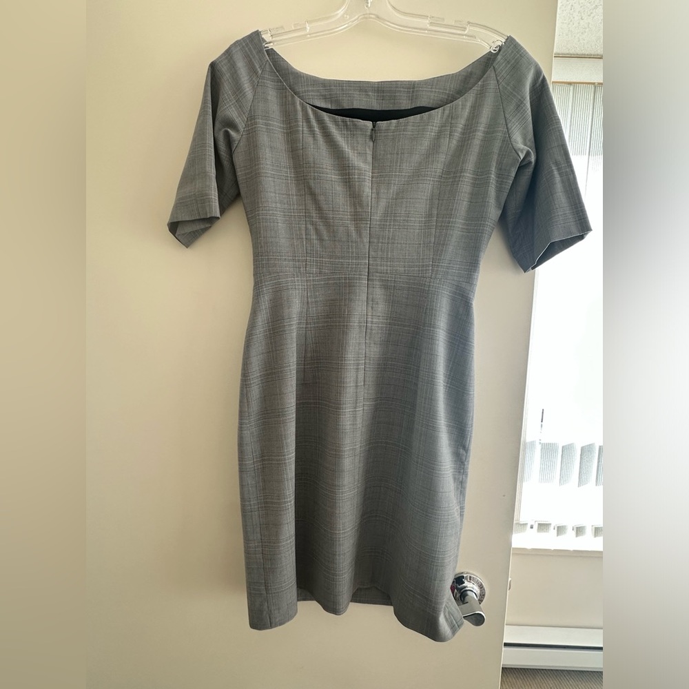 Tiger of Sweden size 36 (size small) gray plaid boatneck dress - Picture 5 of 6